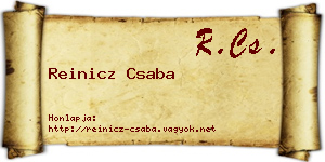 Reinicz Csaba névjegykártya